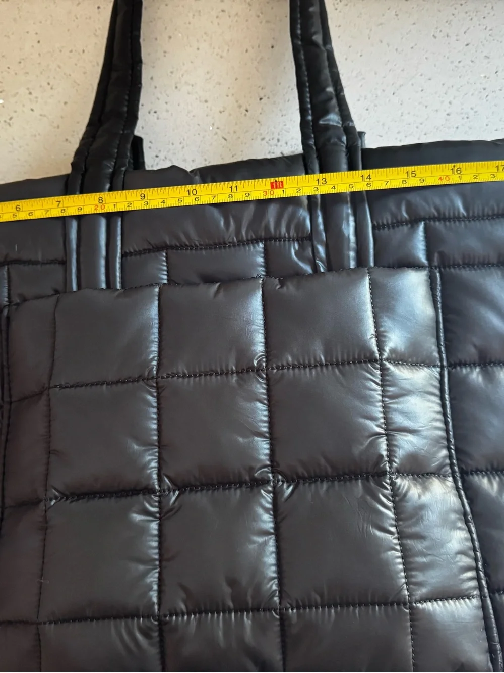 Michael Kors Black nylon Quilted Tote with Gold Stud Accents